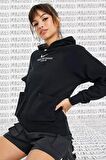 Nike Swoosh Loose Fit Sweatshirt Black Bol Kesim Kapüşonlu Sweatshirt Siyah