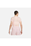 Sportswear Essential Slim Crop-Top Pembe Kadın Tişört