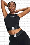 Nike Pro Dri-Fit Graphic Crop Sıkı Kesim Siyah Kadın Spor Atleti