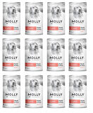 Molly Somonlu Soslu Köpek Konservesi 400 Gr X 12 Adet