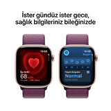 Apple Watch Series 10 GPS 42 mm Roze Altın Rengi Alüminyum Kasa ve Kırmızı Erik Spor Loop (MWWK3TU/A)