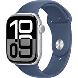 Apple Watch Series 10 Gps 46MM Silver Aluminium Case With Denim Sport Band - S/m