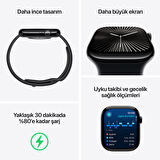Apple Watch Series 10 GPS 46 mm Gümüş Rengi Alüminyum Kasa ve Kot Rengi Spor Kordon - M/L (MWWM3TU/A)