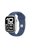 Watch Series 10 GPS + Cellular 42mm Gümüş Alüminyum Kasa + Kot Rengi Spor Kordon - S/M