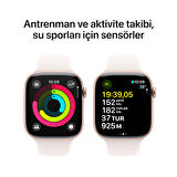Apple Watch Series 10 GPS + Cellular 42 mm Roze Altın Rengi Alüminyum Kasa ve Bulut Pembesi Spor Kordon - S/M (MWX93TU/A)