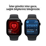 Apple Watch Series 10 GPS + Cellular 46 mm Simsiyah Alüminyum Kasa ve Siyah Spor Kordon - S/M (MWY33TU/A)
