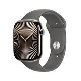 Apple Watch Series 10 GPS + Cellular 46 mm Natürel Titanyum Kasa ve Taş Grisi Spor Kordon - S/M (MWY93TU/A)