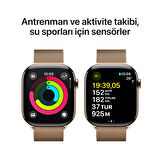 Apple Watch Series 10 GPS + Cellular 46 mm Altın Rengi Titanyum Kasa ve Altın Rengi Milano Loop - M/L (MX003TU/A)