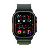 Apple Watch Ultra 2 GPS + Cellular 49 mm Siyah Titanyum Kasa ve Koyu Yeşil Alpine Loop - Orta Boy (MX4R3TU/A)