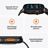 Apple Watch Ultra 2 GPS + Cellular 49 mm Siyah Titanyum Kasa ve Koyu Yeşil Alpine Loop - Orta Boy (MX4R3TU/A)