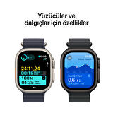 Apple Watch Ultra 2 GPS + Cellular 49 mm Siyah Titanyum Kasa ve Koyu Yeşil Alpine Loop - Orta Boy (MX4R3TU/A)