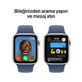Apple Watch SE GPS 40 mm Gümüş Rengi Alüminyum Kasa ve Kot Rengi Spor Kordon - S/M (MXEC3TU/A)