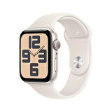 Apple Watch SE GPS 44 mm Yıldız Işığı Alüminyum Kasa ve Yıldız Işığı Spor Kordon - S/M (MXEU3TU/A)