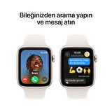 Apple Watch SE GPS 44 mm Yıldız Işığı Alüminyum Kasa ve Yıldız Işığı Spor Kordon - S/M (MXEU3TU/A)