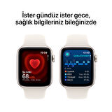 Apple Watch SE GPS 44 mm Yıldız Işığı Alüminyum Kasa ve Yıldız Işığı Spor Kordon - S/M (MXEU3TU/A)
