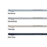 MacBook Air 15 inç Apple M4 Çip 10 Çekirdek CPU 10 Çekirdek GPU 16GB Bellek 256GB Gece Yarısı - (MW1L3TU/A)