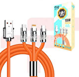 FPLS 120W 6A 3 UÇ LİGHTNİNG TYPEC MİCRO 1 METRE ŞARJ KABLOSU