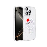 Gpack iPhone 16 Pro Max uyumlu Kılıf Folk M-Safe Şarj Özellikli Şeffaf Desenli