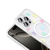 Gpack iPhone 16 Pro Max uyumlu Kılıf Folk M-Safe Şarj Özellikli Şeffaf Desenli
