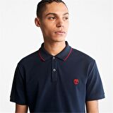 Timberland Printed Neck Short Sleeve Polo Dark Sapphıre Erkek T-Shirt