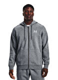 Under Armour Gri Erkek Kapüşonlu Sweatshirt 881-012 UA Essential Fleece FZ Hood