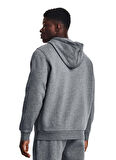 Under Armour Gri Erkek Kapüşonlu Sweatshirt 881-012 UA Essential Fleece FZ Hood