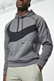 Nike Therma-fit Swoosh Graphic Fitness Hoodie Erkek Gri Spor Sweatshrit