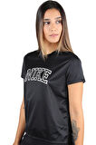 Nike Dri-Fit Swoosh Graphic Running Short-Sleeve Siyah Kadın Tişört