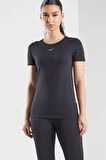 Nike Dri-Fit Advantage Aura Sleeve Slim Fit Kesim Siyah Kadın Spor Tişört