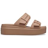 Crocs Brooklyn Buckle Low Wedge Kadın Terlik 207431-2Q9 Latte 