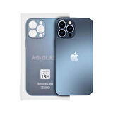 İPHONE 14 PRO UYUMLU AG GLASS ARKASI CAM KILIF LACİVERT