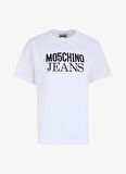 Moschino Jeans Yuvarlak Yaka Baskılı Beyaz Kadın T-Shirt J0706-1001