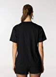 Moschino Jeans Yuvarlak Yaka Baskılı Siyah Kadın T-Shirt J0706-1555