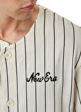 New Era Bisiklet Yaka Düz Beyaz Erkek T-Shirt 60284786-PINSTRIPE NE JERSEY NEWERA