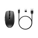 HP 710 Programlanabilir Şarj Edilebilir Sessiz Bluetooth Kablosuz Mouse Siyah 6E6F2AA