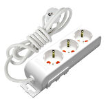 3'lü 3 metre kablolu grup priz anahtarsız "çocuk korumalı"