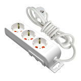 3'lü 3 metre kablolu grup priz anahtarsız "çocuk korumalı"