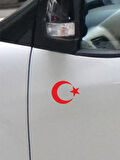 Ay Yıldız Folyo Kesim Etiket Kırmızı (8cm)