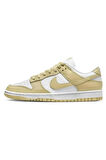 Nike Dunk Low Retro Team Gold Beyaz-Bej Renk Deri Erkek Spor Ayakkabı 