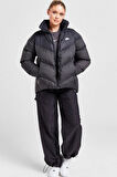 Nike Therma-Fit Windpuffer Grid Siyah Bol Kesim Kadın Spor Mont