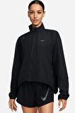 Nike Dri-Fit Swoosh Hbr Running Jacket Kadın Siyah Dik Yaka Spor Ceket