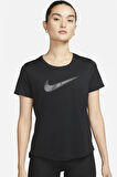 Nike Dri-Fit Swoosh Hbr Short-Sleeve Siyah Kadın Spor Tişört 