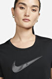 Nike Dri-Fit Swoosh Hbr Short-Sleeve Siyah Kadın Spor Tişört 