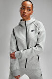 Nike Tech Fleece Windrunner Full-Zip Hoodie Gri Tam Fermuar Kapüşonlu Kadın Sweatshrit