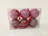 YILBAŞI ÇAM SÜSÜ 6'LI 6CM PEMBE