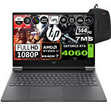 Hp Victus 16-S1010NT Amd Ryzen 7 8840H 32GB Ram 512GB SSD Freedos 16.1 Inç Fhd 144Hz 7ms 300NİT 8GB-RTX4060 Taşınabilir Bilgisayar 9Z790EAF01 + Zetta Çanta