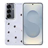 Gpack Samsung Galaxy S25 uyumlu Kılıf Kenarlar Airbagli Simli Şeffaf Kutup Kapak