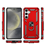 Gpack Samsung Galaxy S25 Plus uyumlu Kılıf Vega Sert Silikon Tank Standlı Yüzüklü Mıknatıslı