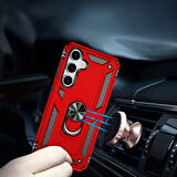 Gpack Samsung Galaxy S25 Plus uyumlu Kılıf Vega Sert Silikon Tank Standlı Yüzüklü Mıknatıslı