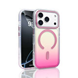 Gpack iPhone 17 Pro uyumlu Kılıf Toros M-Safe Şarj Özellikli Transparan Renk Geçişli Silikon